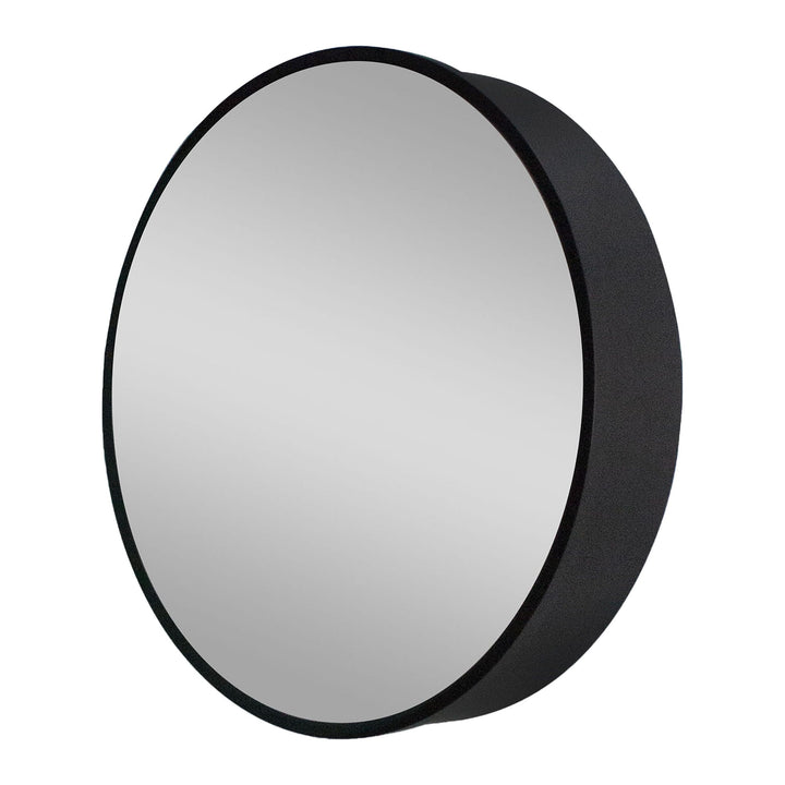 WELLFOR 24-in x 24-in Surface Mount Silver Mirrored Round Medicine Cabinet