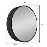 WELLFOR 24-in x 24-in Surface Mount Silver Mirrored Round Medicine Cabinet