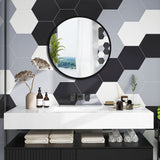 WELLFOR 24-in x 24-in Surface Mount Silver Mirrored Round Medicine Cabinet