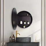 WELLFOR 24-in x 24-in Surface Mount Silver Mirrored Round Medicine Cabinet