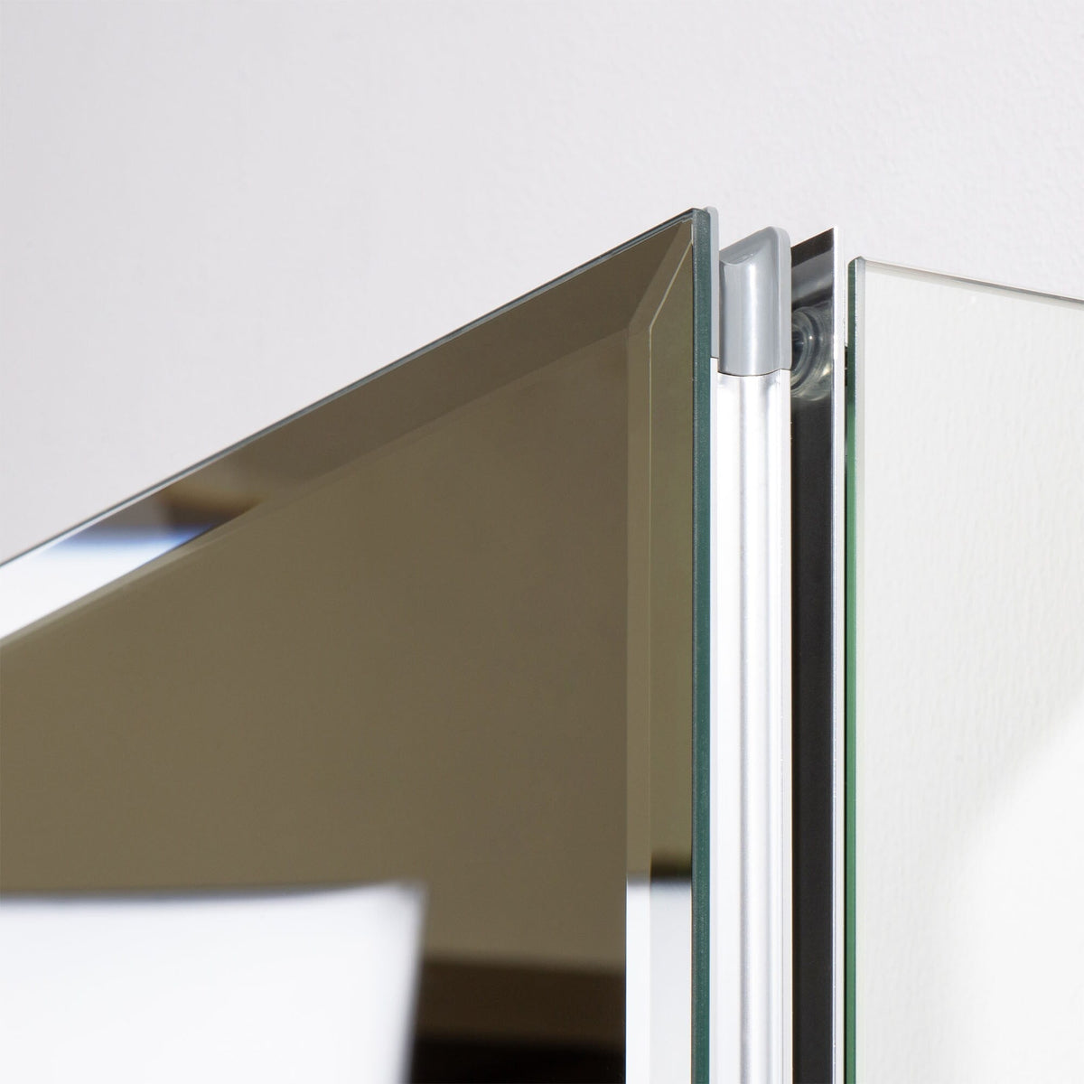 WELLFOR 30-in x 26-in Surface/Recessed Mount Aluminium Mirrored Soft Close Medicine Cabinet