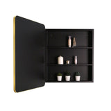 WELLFOR 20-in x 28-in Surface/Recessed Mount Gold Mirrored Medicine Cabinet