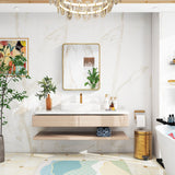WELLFOR 20-in x 28-in Surface/Recessed Mount Gold Mirrored Medicine Cabinet