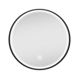 WELLFOR 24-in x 24-in Lighted LED Fog Free Surface Mount Silver Mirrored Round Medicine Cabinet