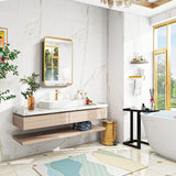WELLFOR 20-in x 28-in Surface/Recessed Mount Gold Mirrored Medicine Cabinet