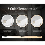 WELLFOR 24-in x 24-in Lighted LED Fog Free Surface Mount Silver Mirrored Round Medicine Cabinet