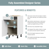 Hugo&Borg Beaumont 24-in W x 34.5-in H x 24-in D Slate Gray 4-Drawer Base Fully Assembled Cabinet