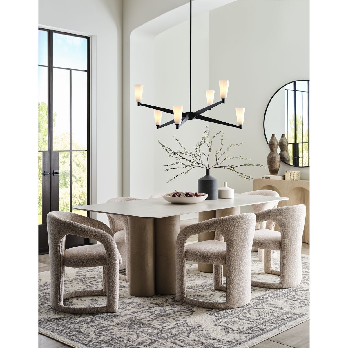Progress Lighting Tosca 6-Light Matte Black Modern/Contemporary Chandelier