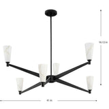 Progress Lighting Tosca 6-Light Matte Black Modern/Contemporary Chandelier