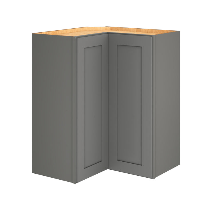 Diamond Express Jamestown 36-in W x 30-in H x 12-in D Moonstone Gray L-shaped Corner Wall Fully Assembled Plywood Cabinet (Recessed Panel Shaker Style)