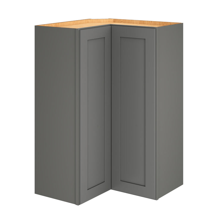 Diamond Express Jamestown 36-in W x 36-in H x 12-in D Moonstone Gray L-shaped Corner Wall Fully Assembled Plywood Cabinet (Recessed Panel Shaker Style)