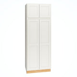 Diamond Express Jamestown 30-in W x 84-in H x 24-in D White Partial Overlay Pantry Fully Assembled Plywood Cabinet (Recessed Panel Shaker Door Style)