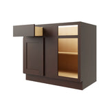 RELIABILT Parkstone 27-in W x 34.5-in H x 24-in D Espresso Blind 1-Drawer Base Fully Assembled Plywood Cabinet (Flat Panel Shaker Style)
