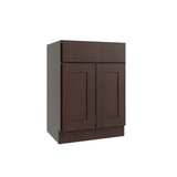 RELIABILT Parkstone 24-in W x 34.5-in H x 24-in D Espresso 1-Drawer Base Fully Assembled Plywood Cabinet (Flat Panel Shaker Style)