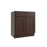 RELIABILT Parkstone 33-in W x 34.5-in H x 24-in D Espresso Sink Base Fully Assembled Plywood Cabinet (Flat Panel Shaker Style)