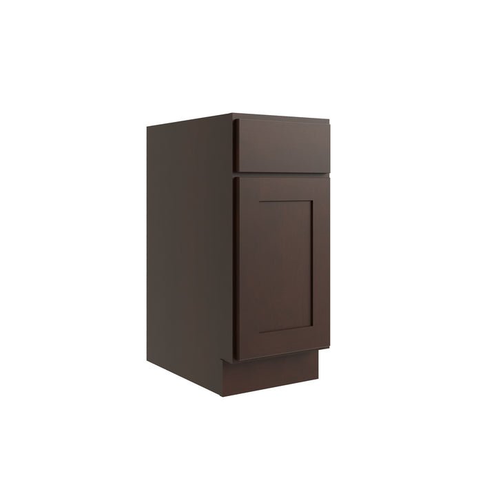 RELIABILT Parkstone 18-in W x 34.5-in H x 24-in D Espresso 1-Drawer Base Fully Assembled Plywood Cabinet (Flat Panel Shaker Style)
