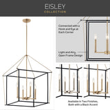 Kichler Eisley 4-Light Polished Nickel Modern/Contemporary Lantern Led, Medium Hanging Pendant Light