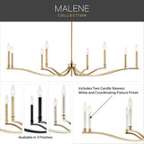 Kichler Malene 8-Light Gold Traditional Bare Bulb Chandelier