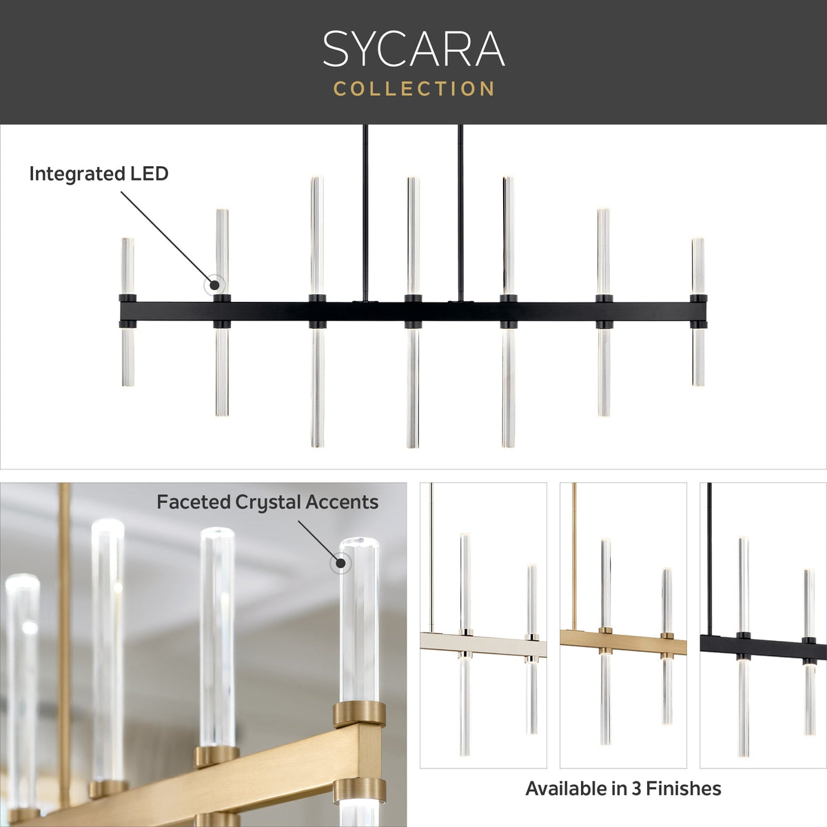 Kichler Sycara 8-Light Polished Nickel Modern/Contemporary Led Crystal Chandelier