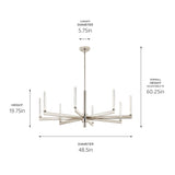 Kichler Sycara 8-Light Polished Nickel Modern/Contemporary Led Crystal Chandelier