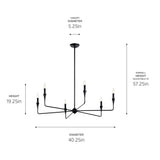 Kichler Alvaro 6-Light Black Modern/Contemporary Bare Bulb Chandelier
