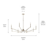Kichler Malene 8-Light Polished Nickel Traditional Bare Bulb Chandelier
