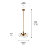Kichler Silvarious 3-Light Gold Modern/Contemporary Chandelier