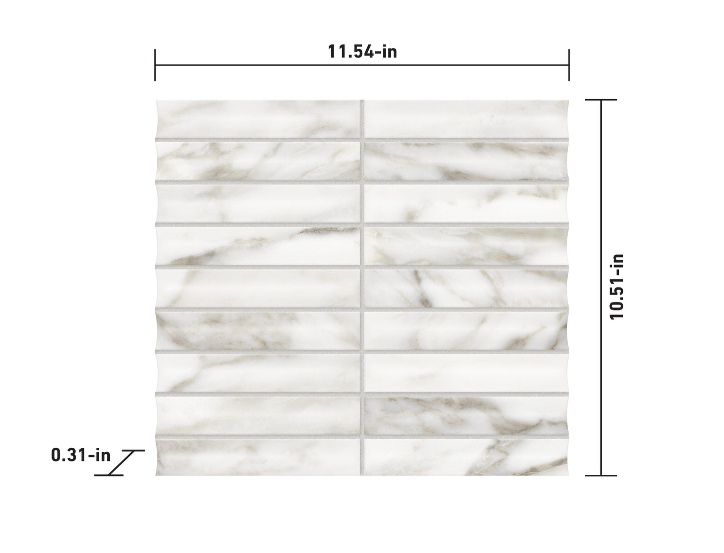Satori Calacatta Lunar 11-in x 13-in Glazed Porcelain Marble Look Mosaic Wall Tile (0.84-sq. ft/ Piece)