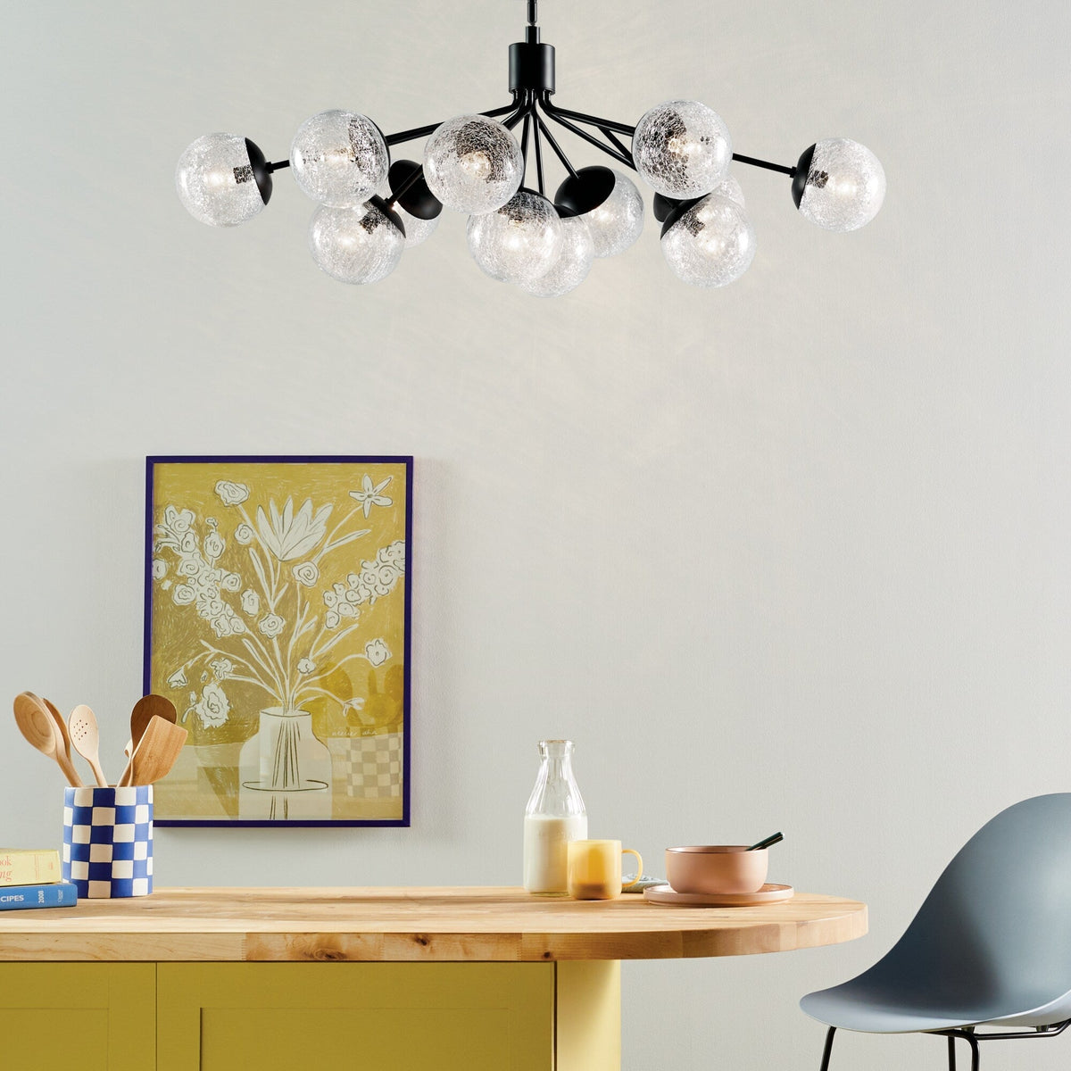 Kichler Silvarious 12-Light Black Modern/Contemporary Chandelier