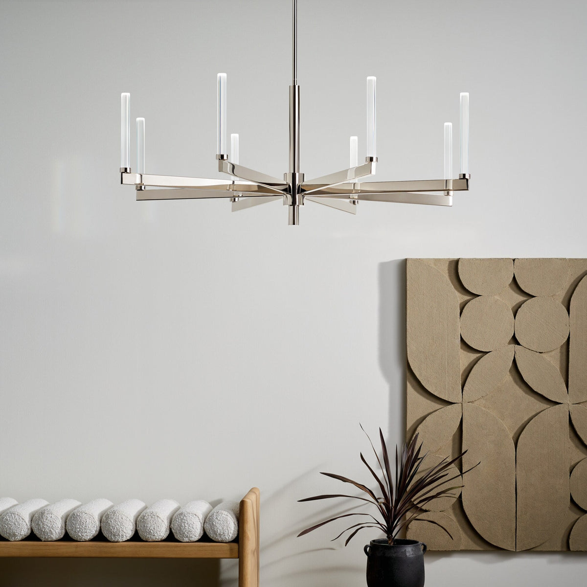 Kichler Sycara 8-Light Polished Nickel Modern/Contemporary Led Crystal Chandelier