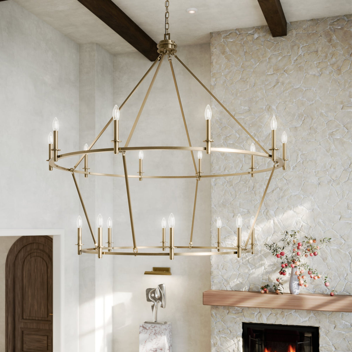 Kichler Carrick 18-Light Gold Traditional Bare Bulb Chandelier