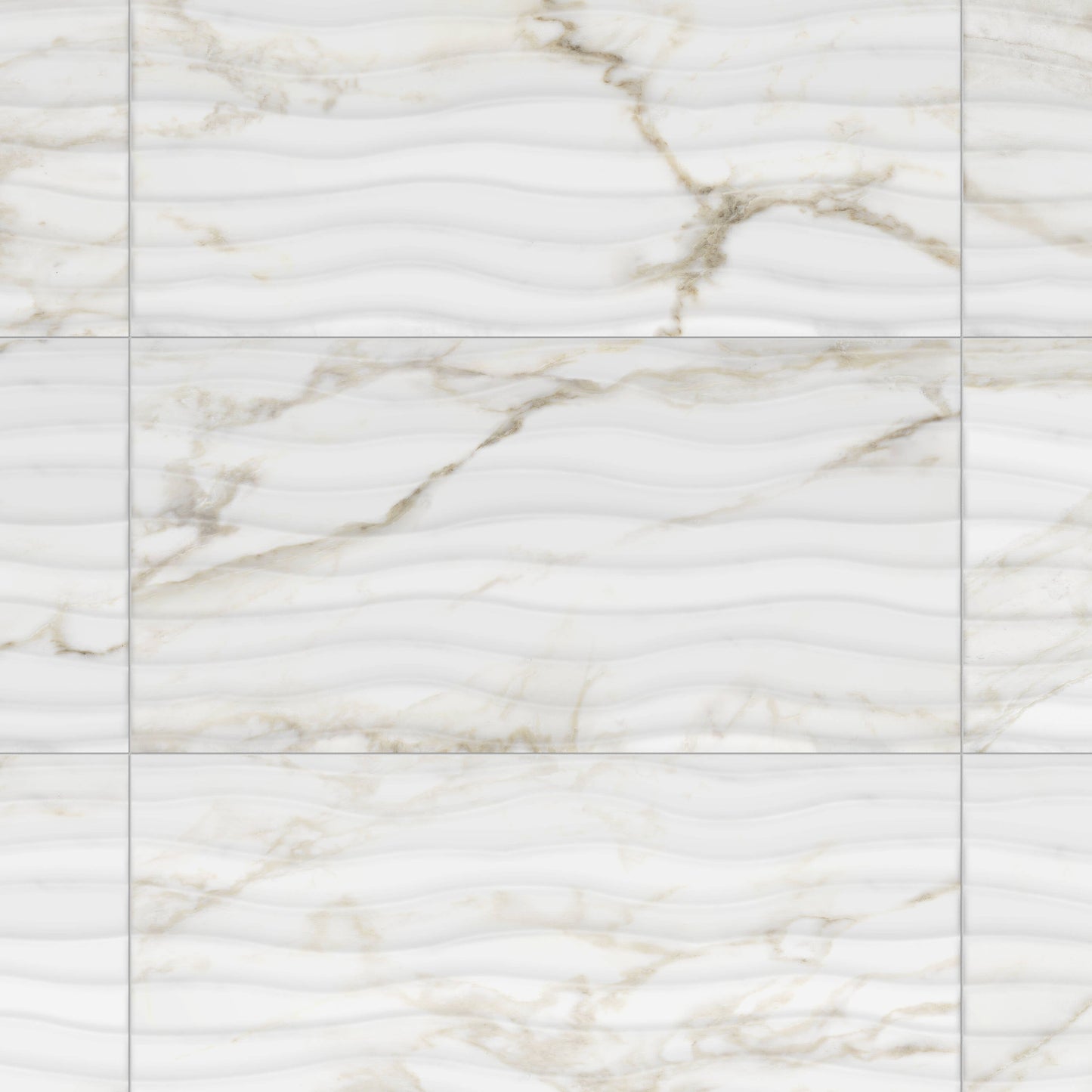 Satori Calacatta Novello 12-in x 24-in Glazed Ceramic Marble Look Wall Tile (1.93-sq. ft/ Piece)