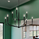 Kichler Madden 9-Light Black Modern/Contemporary Bare Bulb Chandelier