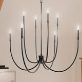 Kichler Malene 8-Light Black Traditional Bare Bulb Chandelier