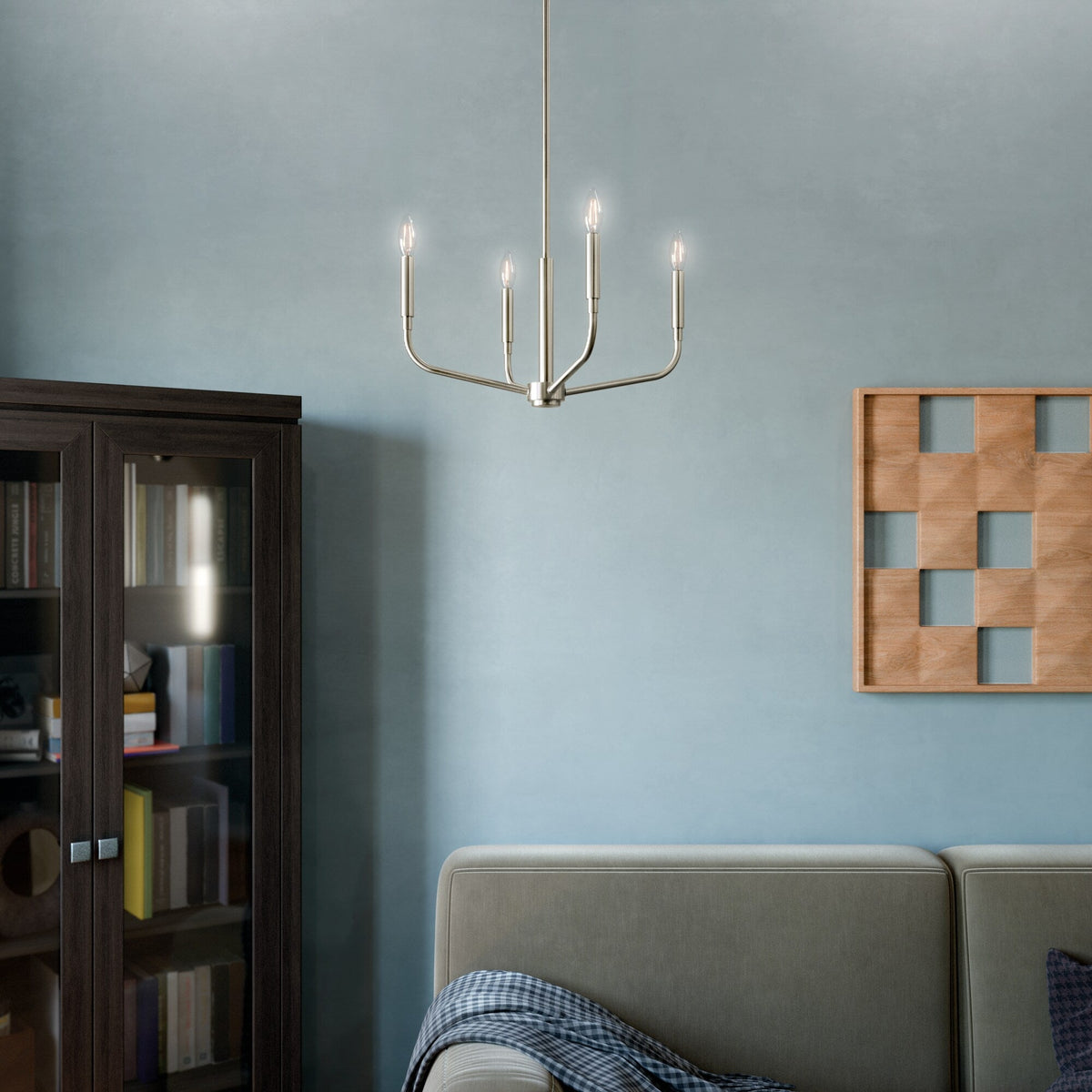 Kichler Madden 4-Light Brushed Nickel Modern/Contemporary Bare Bulb Chandelier
