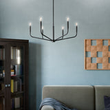 Kichler Madden 6-Light Black Modern/Contemporary Bare Bulb Chandelier