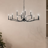 Kichler Malene 14-Light Black Traditional Bare Bulb Chandelier