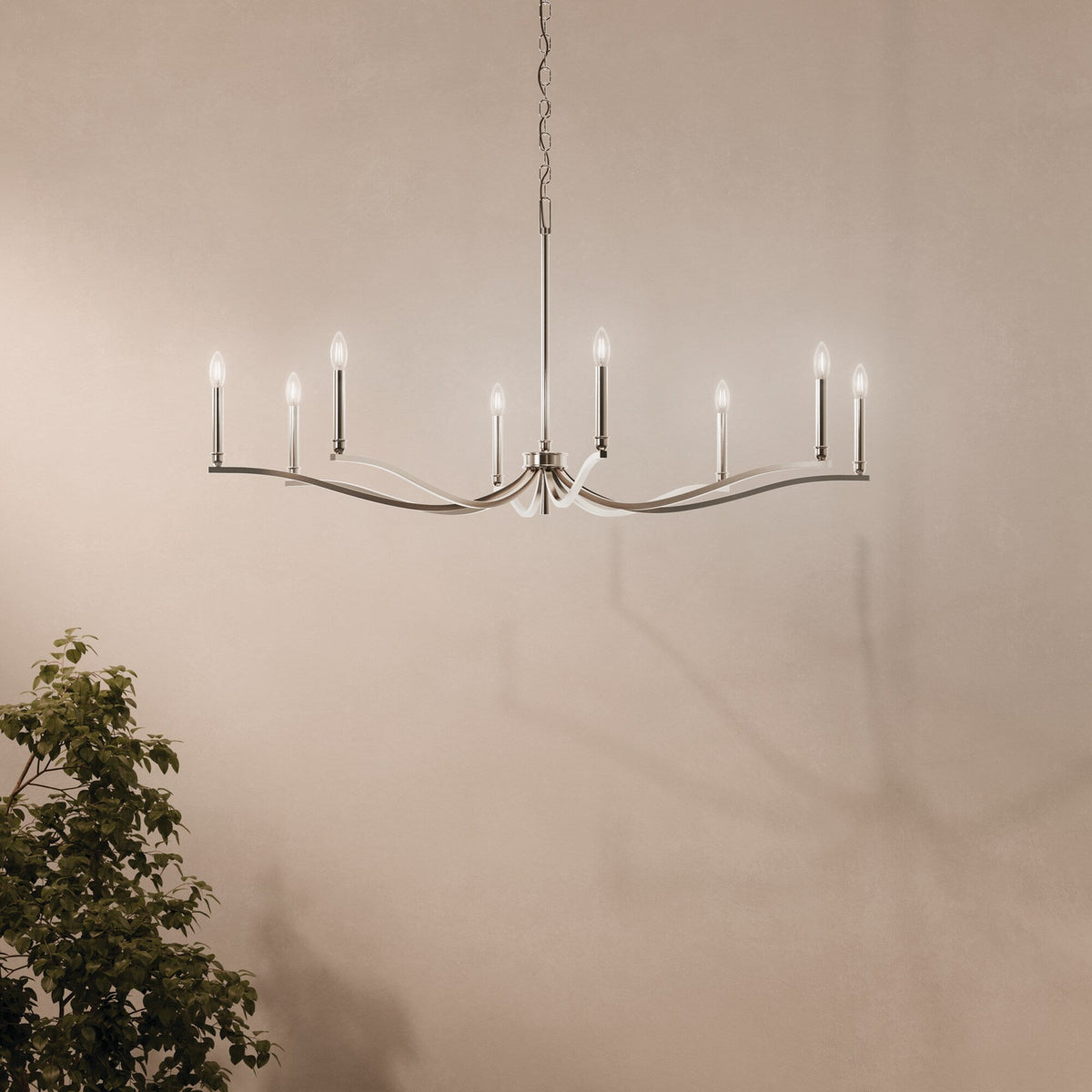 Kichler Malene 8-Light Polished Nickel Traditional Bare Bulb Chandelier