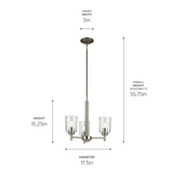 Kichler Shailene 3-Light Brushed Nickel Traditional Chandelier