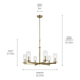 Kichler Crosby 6-Light Gold Modern/Contemporary Chandelier