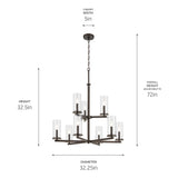Kichler Crosby 9-Light Bronze Traditional Chandelier