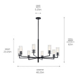 Kichler Velestino 8-Light Black Modern/Contemporary Chandelier