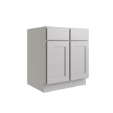 RELIABILT Parkstone 33-in W x 34.5-in H x 24-in D Grey Base Fully Assembled Plywood Cabinet (Flat Panel Shaker Door Style)