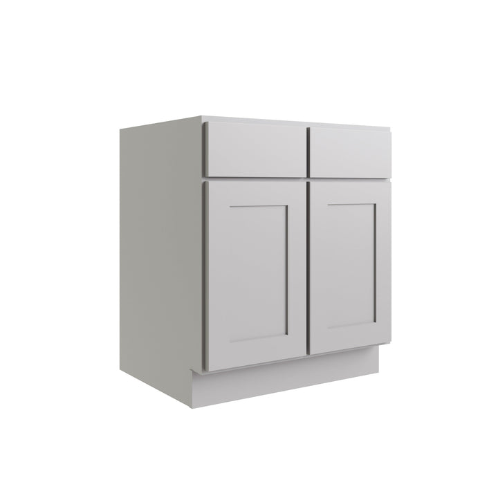 RELIABILT 36-in W x 34.5-in H x 24-in D Grey 2-Drawers Base Fully Assembled Plywood Cabinet (Flat Panel Shaker Style)