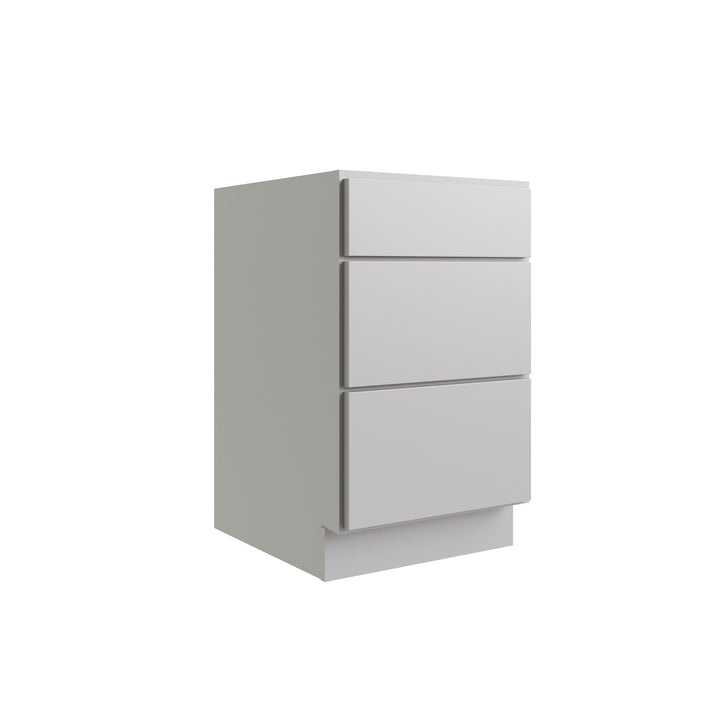 RELIABILT Parkstone 18-in W x 34.5-in H x 24-in D Grey 3-Drawer Base Fully Assembled Plywood Cabinet (Flat Panel Style)
