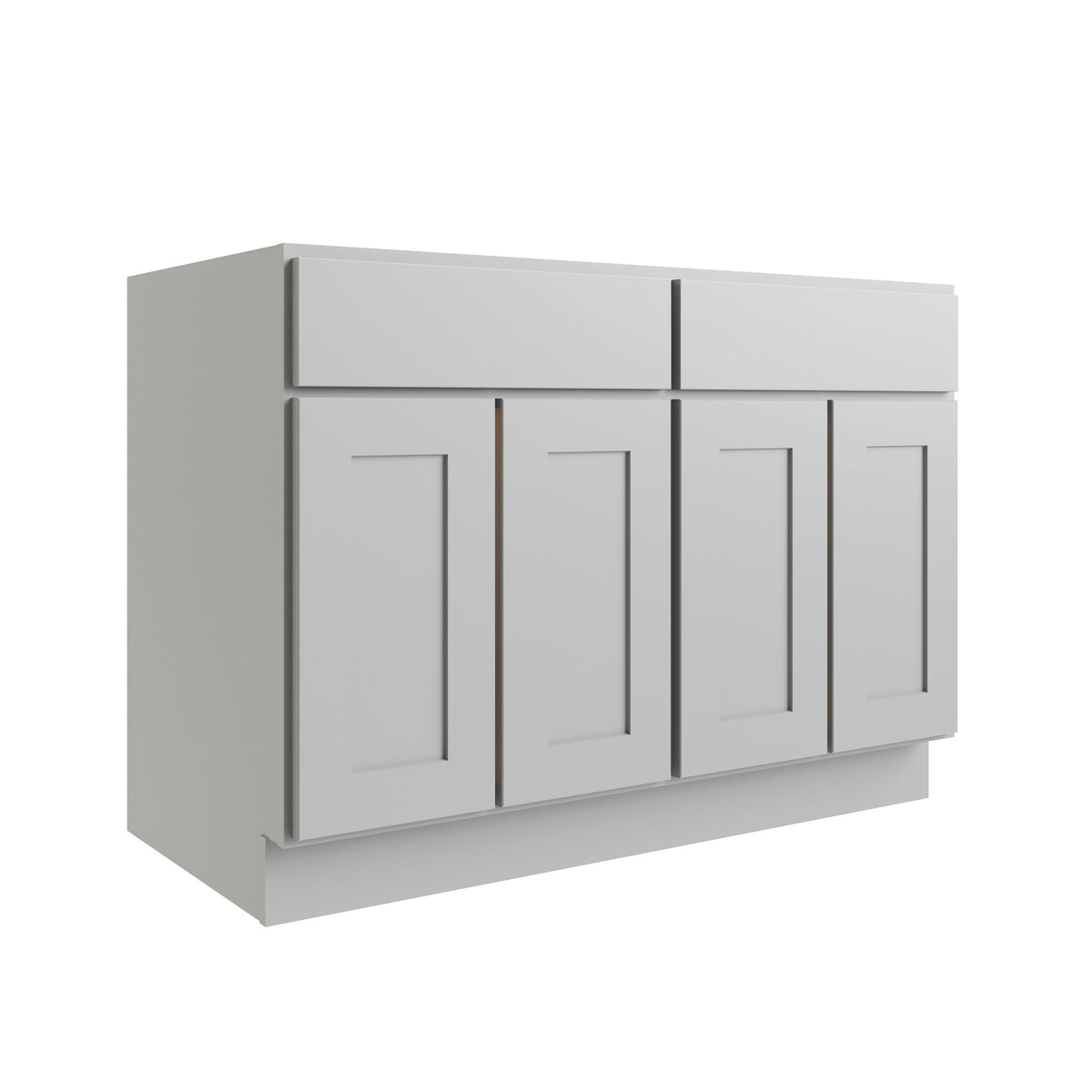 RELIABILT Parkstone 48-in W x 34.5-in H x 24-in D Grey 2-Drawers Base Fully Assembled Plywood Cabinet (Flat Panel Shaker Style)