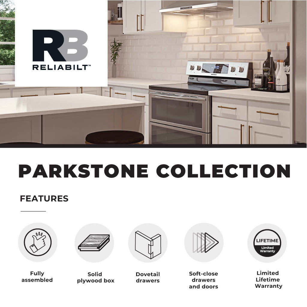 RELIABILT Parkstone 42-in W x 30-in H x 12-in D White Blind Wall Fully Assembled Plywood Cabinet (Shaker Door Style)