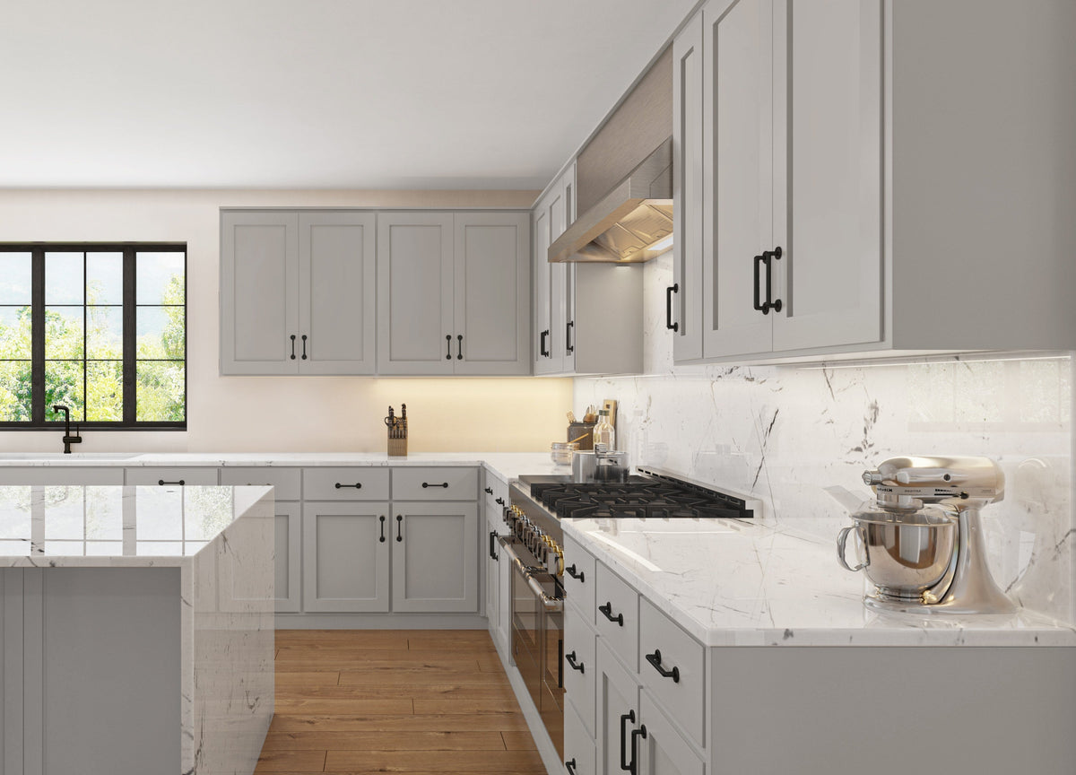 RELIABILT Parkstone 33-in W x 34.5-in H x 24-in D Grey Blind 1-Drawer Base Fully Assembled Plywood Cabinet (Flat Panel Shaker Style)
