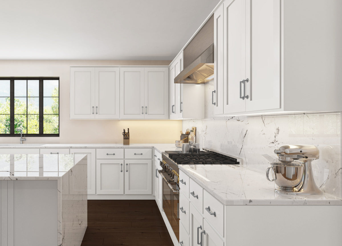 RELIABILT Parkstone 9-in W x 34.5-in H x 24-in D White 1-Drawer Base Fully Assembled Plywood Cabinet (Flat Panel Shaker Style)