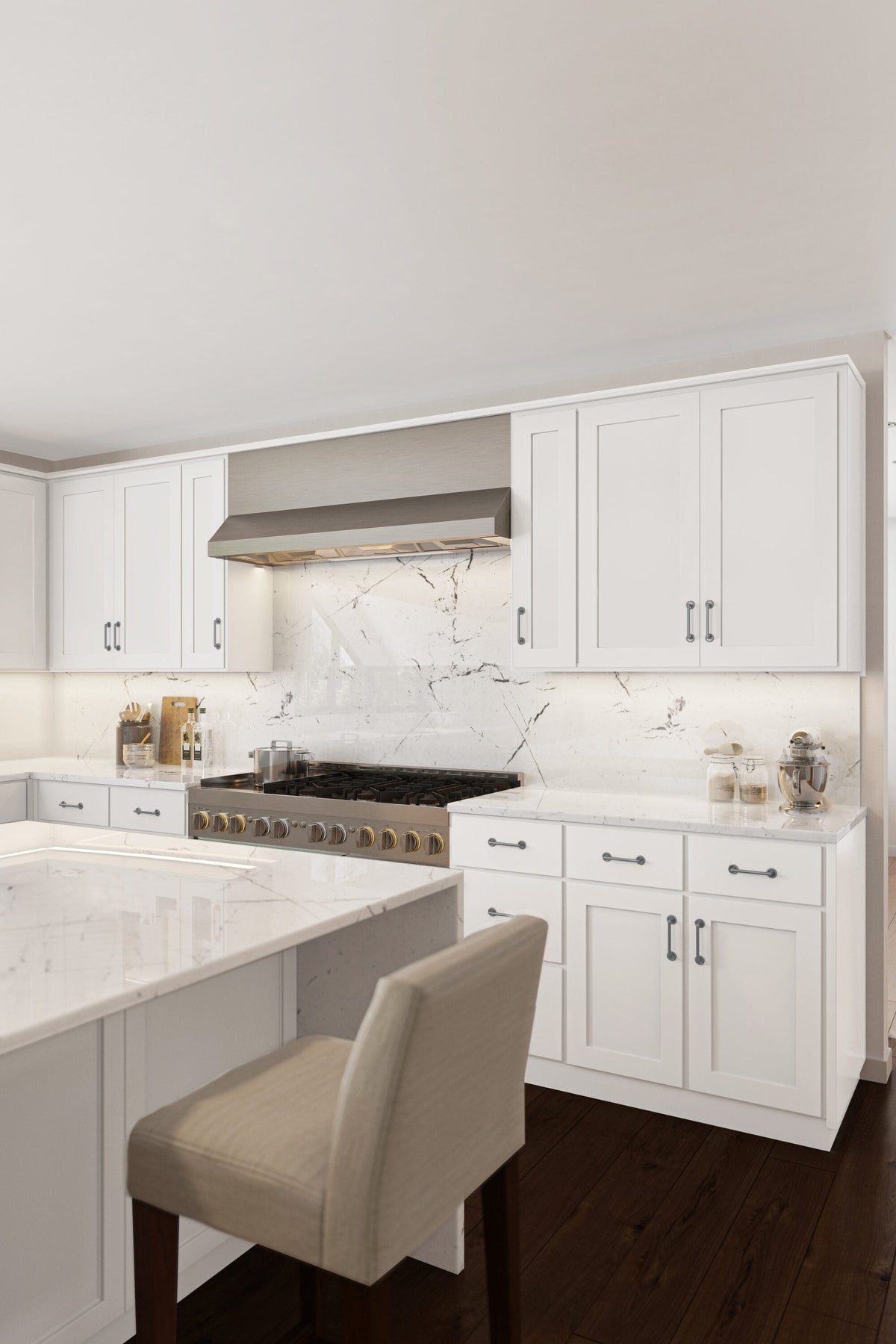 RELIABILT Parkstone 18-in W x 34.5-in H x 24-in D White 3-Drawer Base Fully Assembled Plywood Cabinet (Flat Panel Style)